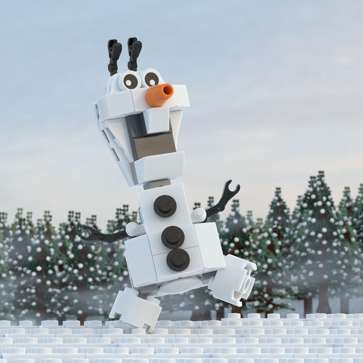 Funny Snowman Building Set made using LEGO parts