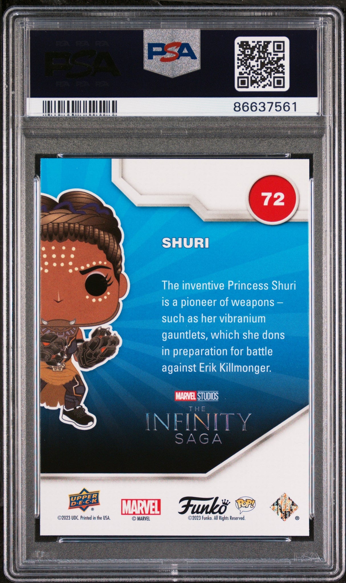 2023 UPPER DECK FUNKO POP MARVEL SHURI GOLD #72 PSA 10