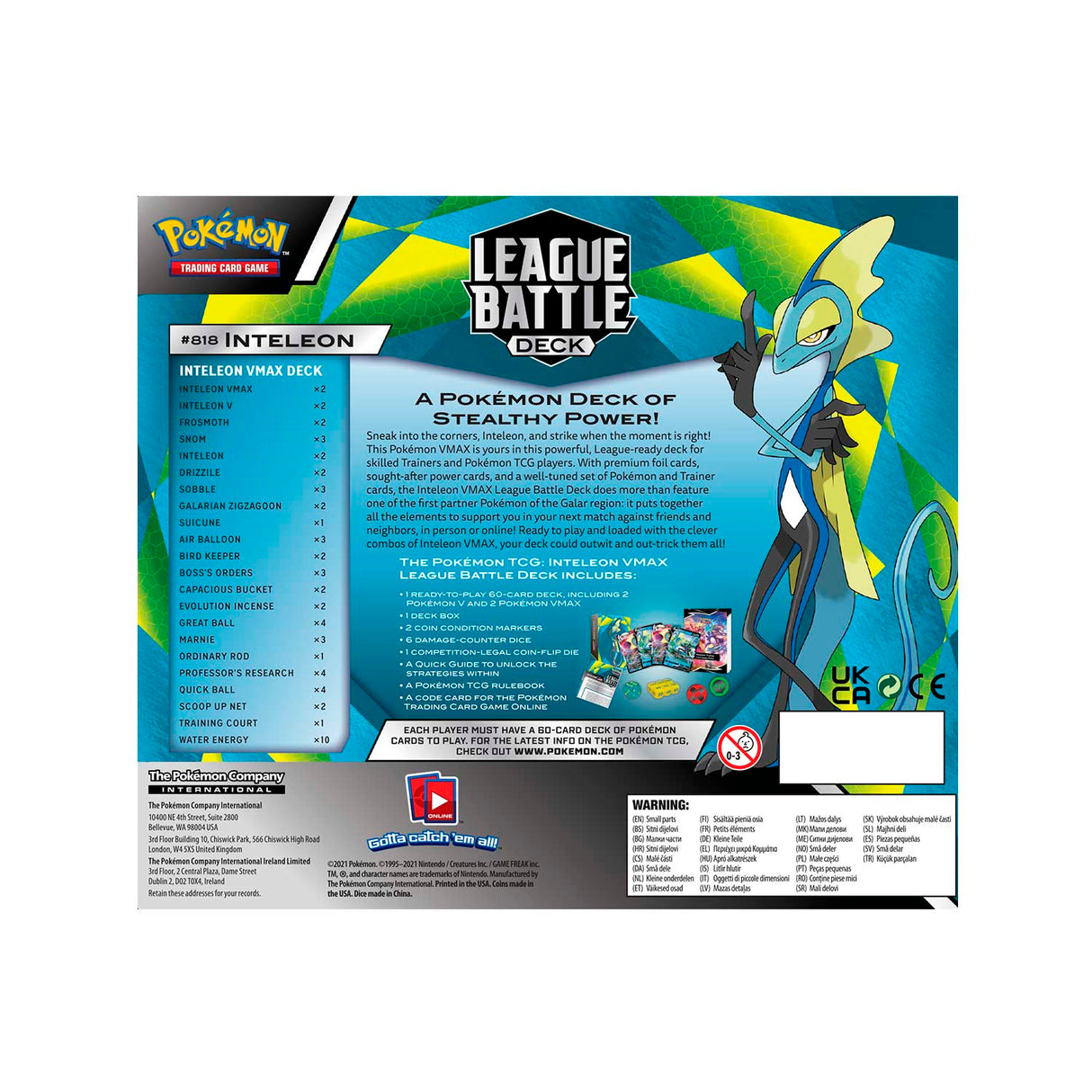 Pokémon TCG: Inteleon VMAX League Battle Deck