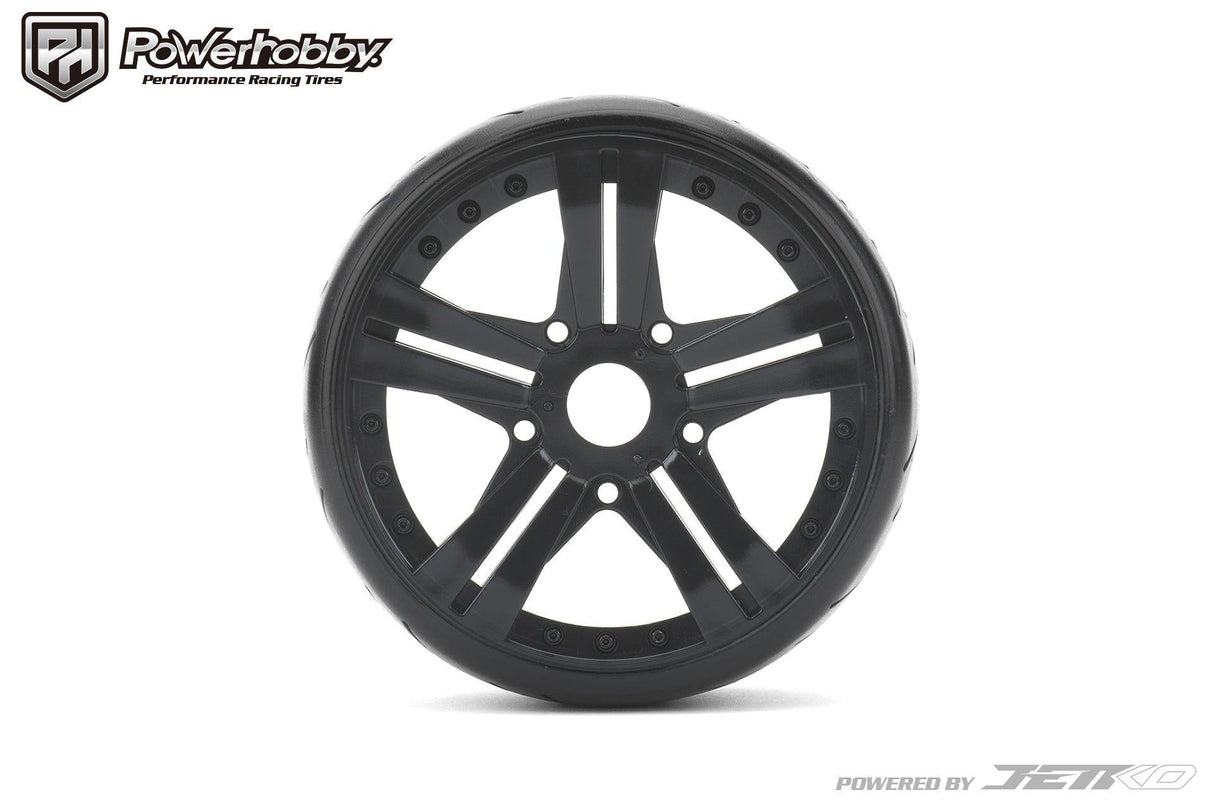 Powerhobby 1/8 GT Vertex Belted Mounted Tires 17mm Super Soft Compound Claw Wheels