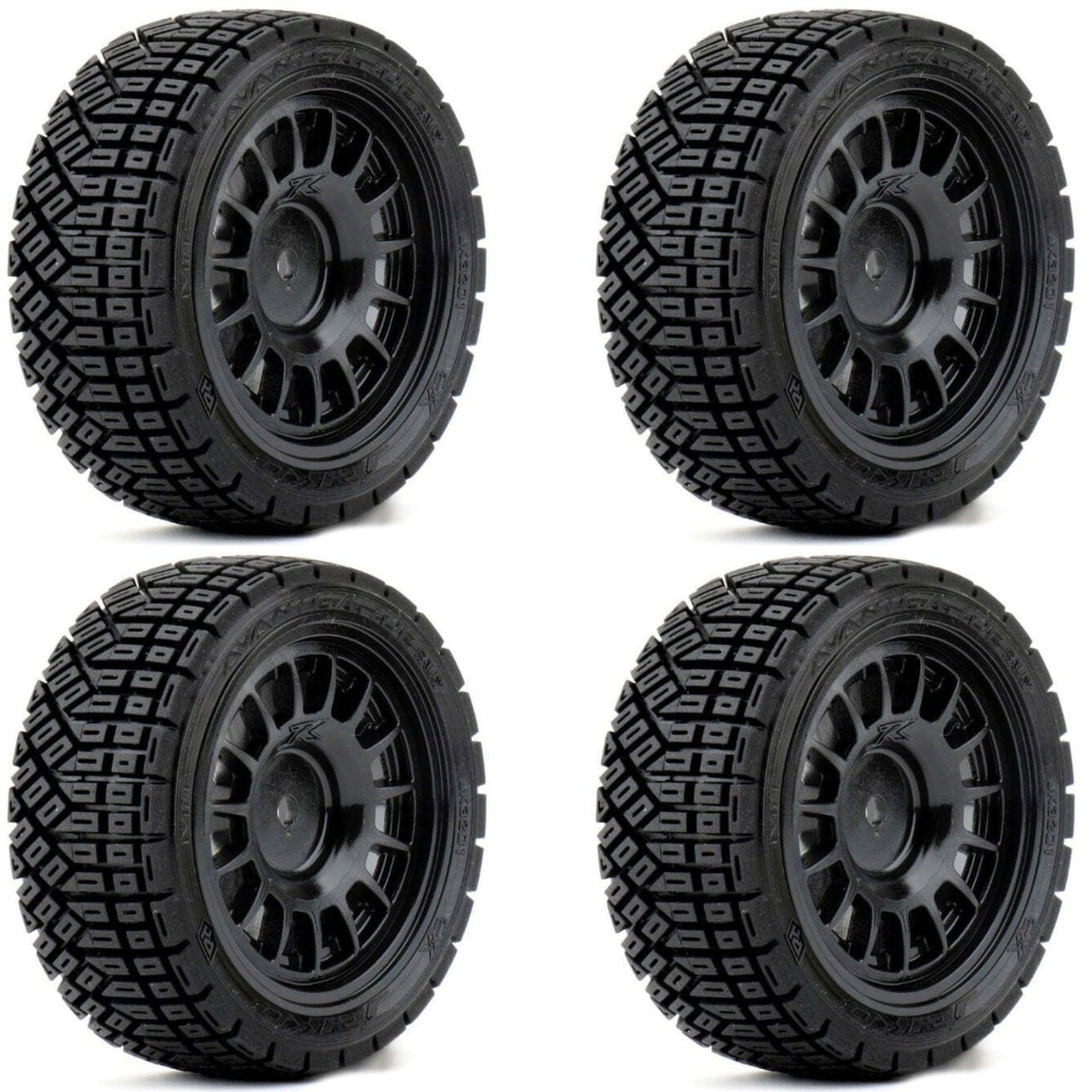 Powerhobby 1/10 Rally Car Avantgarde Mounted Tires Claw Wheels (4) 12mm HEX