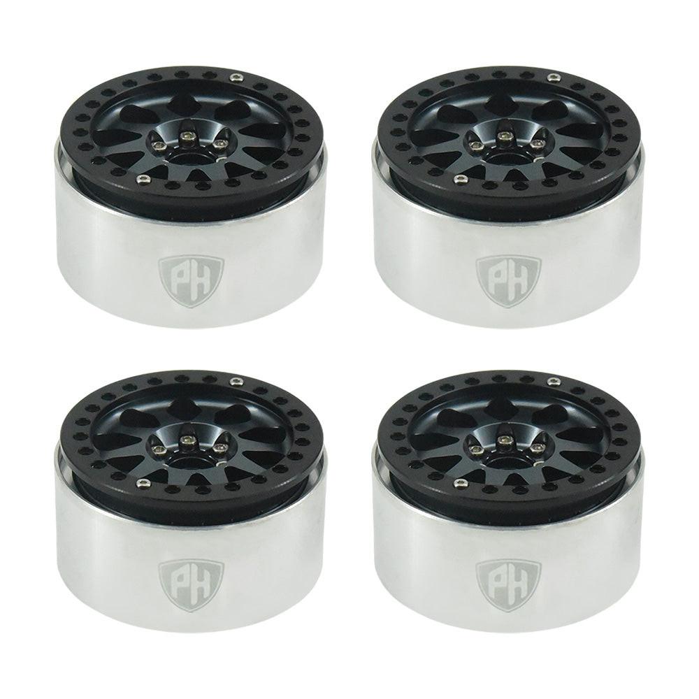Powerhobby Aluminum 2.2" Beadlock Wheels Grey (4) 1/10 Rock Crawler
