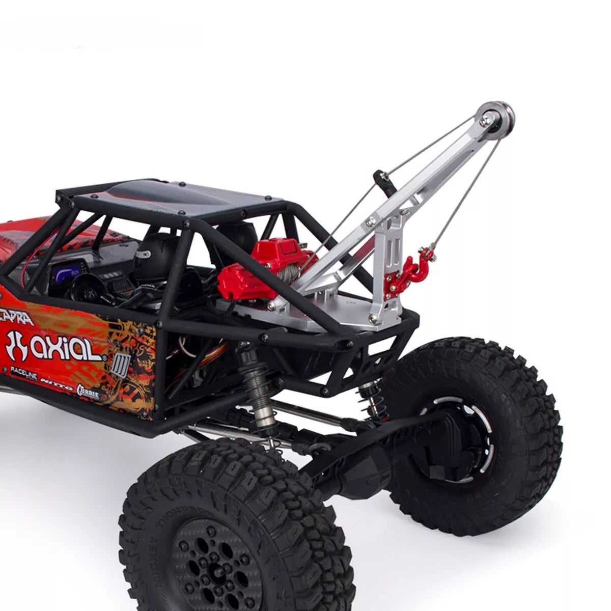 1/0 Crawler Servo Winch Double Stent Rescue Tow Truck Crane Arm Wrecker kit Silver