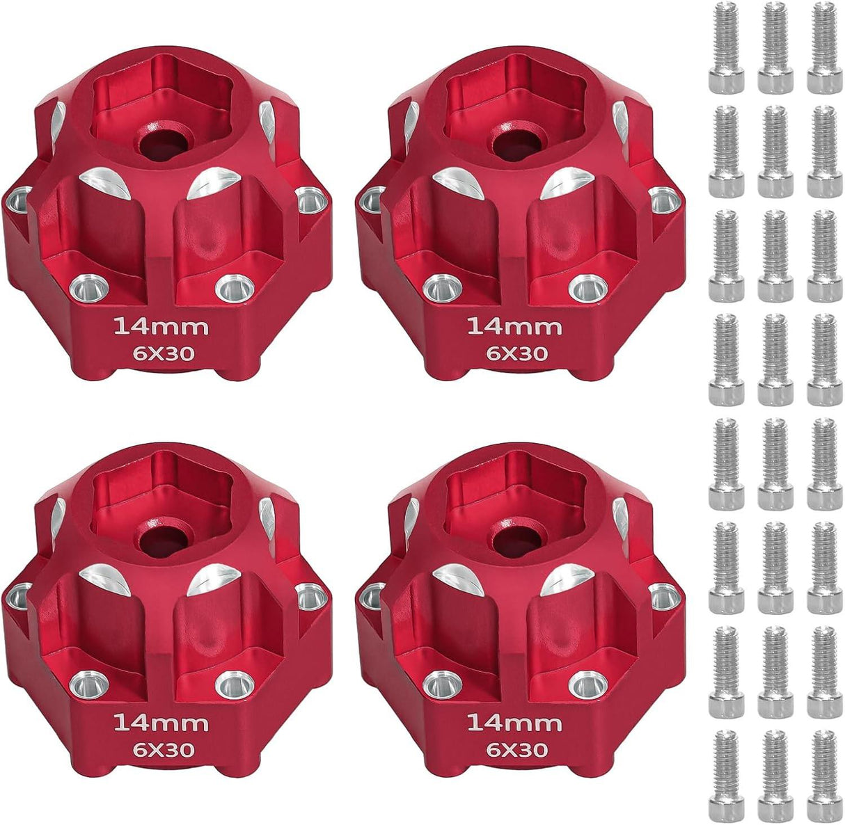 Powerhobby 6x30 to 14mm Aluminum Hex Adapters (4) Pro-Line Arrma Senton Granite Wheel