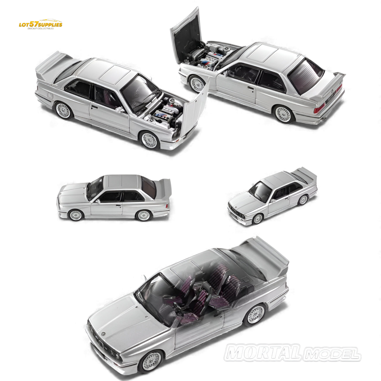 Mortal BMW E30 M3 Silver Gray 1:64