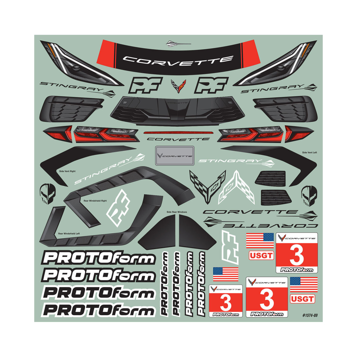 Protoform PRM1574-25 Chevrolet Corvette C8 Touring Car Body (Clear) (190mm)