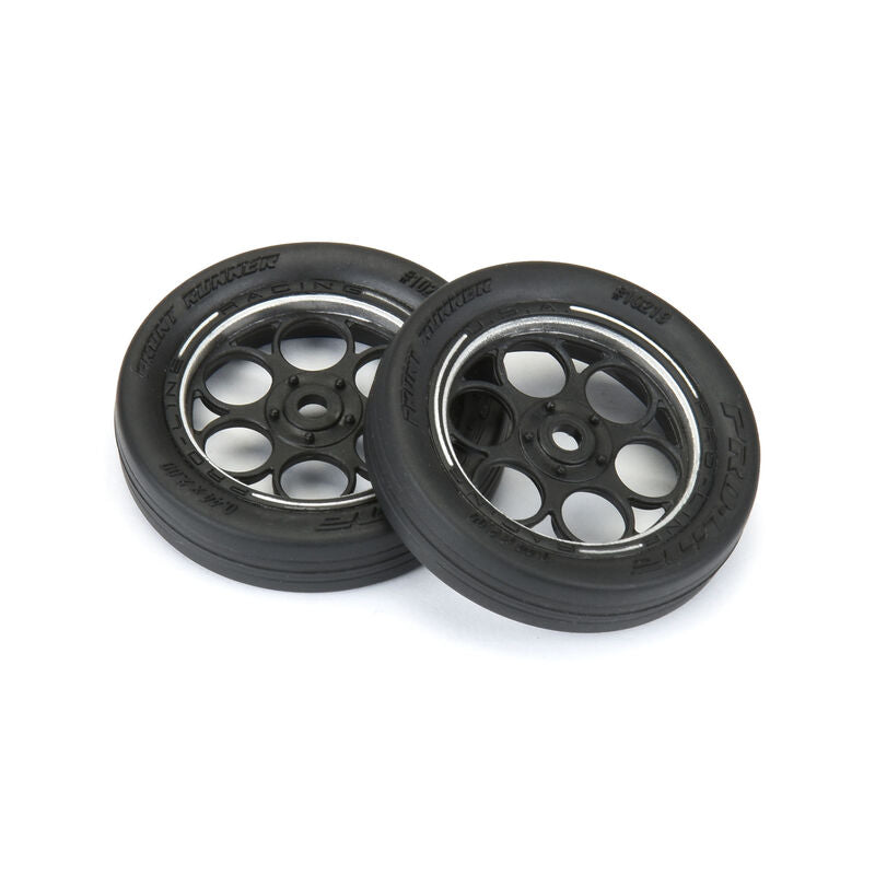 PROLINE PRO1021910 1/16 Front Runner Front Tires MTD 8mm Black/Silver (2): Mini Drag