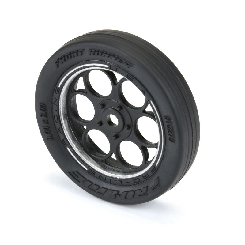 PROLINE PRO1021910 1/16 Front Runner Front Tires MTD 8mm Black/Silver (2): Mini Drag