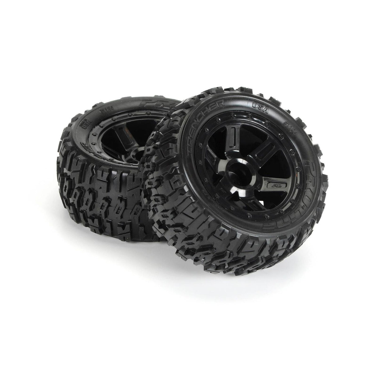 PROLINE 119411 1/16 Trencher M2 Fr/Rr 2.2" Tires Mounted 12mm Blk Desperado (2)