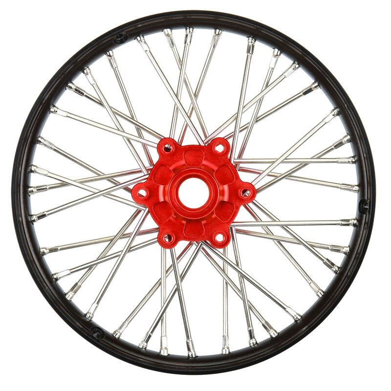 PROLINE PRO283600T2 1/4 Pro-Spec Aluminum V2 Bead Front Wheel Black/Red (1): Promoto-MX
