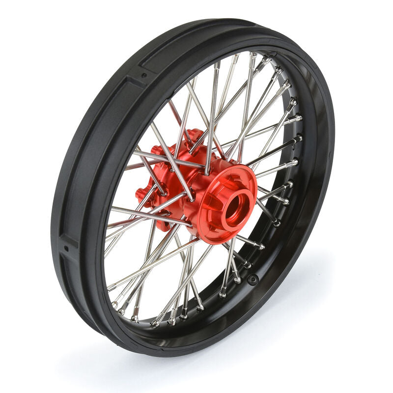 PROLINE PRO283600T2 1/4 Pro-Spec Aluminum V2 Bead Front Wheel Black/Red (1): Promoto-MX