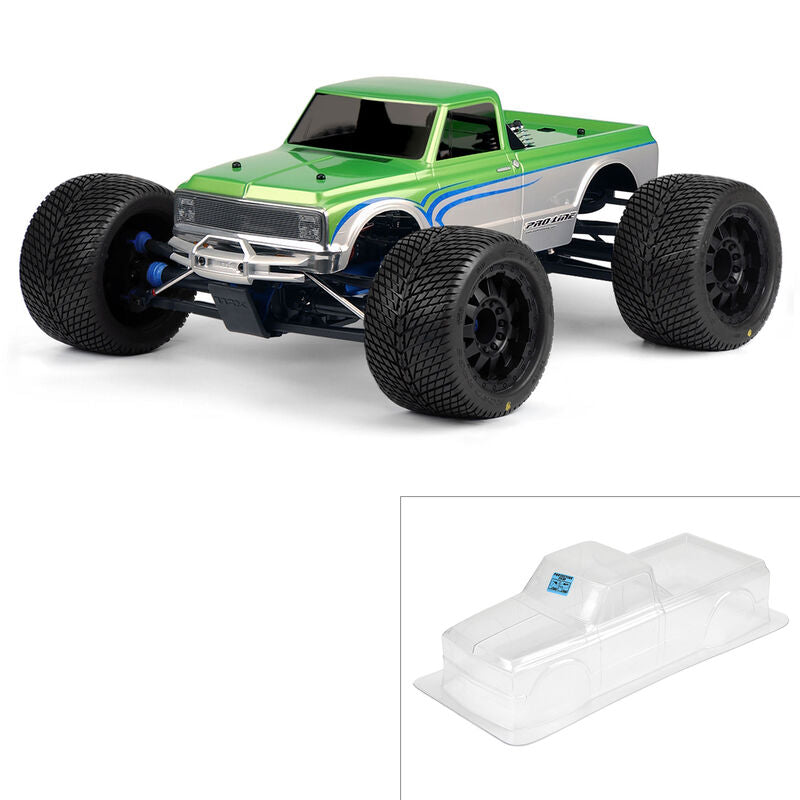 PROLINE 322700 1/8 1972 Chevy C-10 Caja larga Cuerpo transparente: Monster Truck