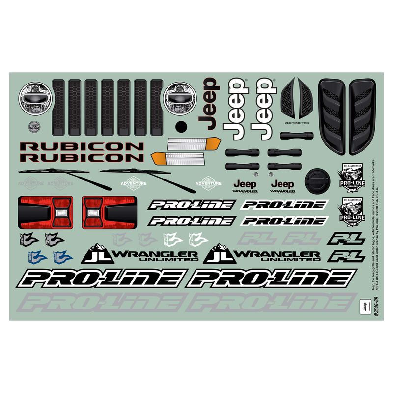 proline 354600 1/10 Jeep Wrangler JL Unlimitd Rubcn Clr Bdy 12.3" (313mm) WB Crwlrs