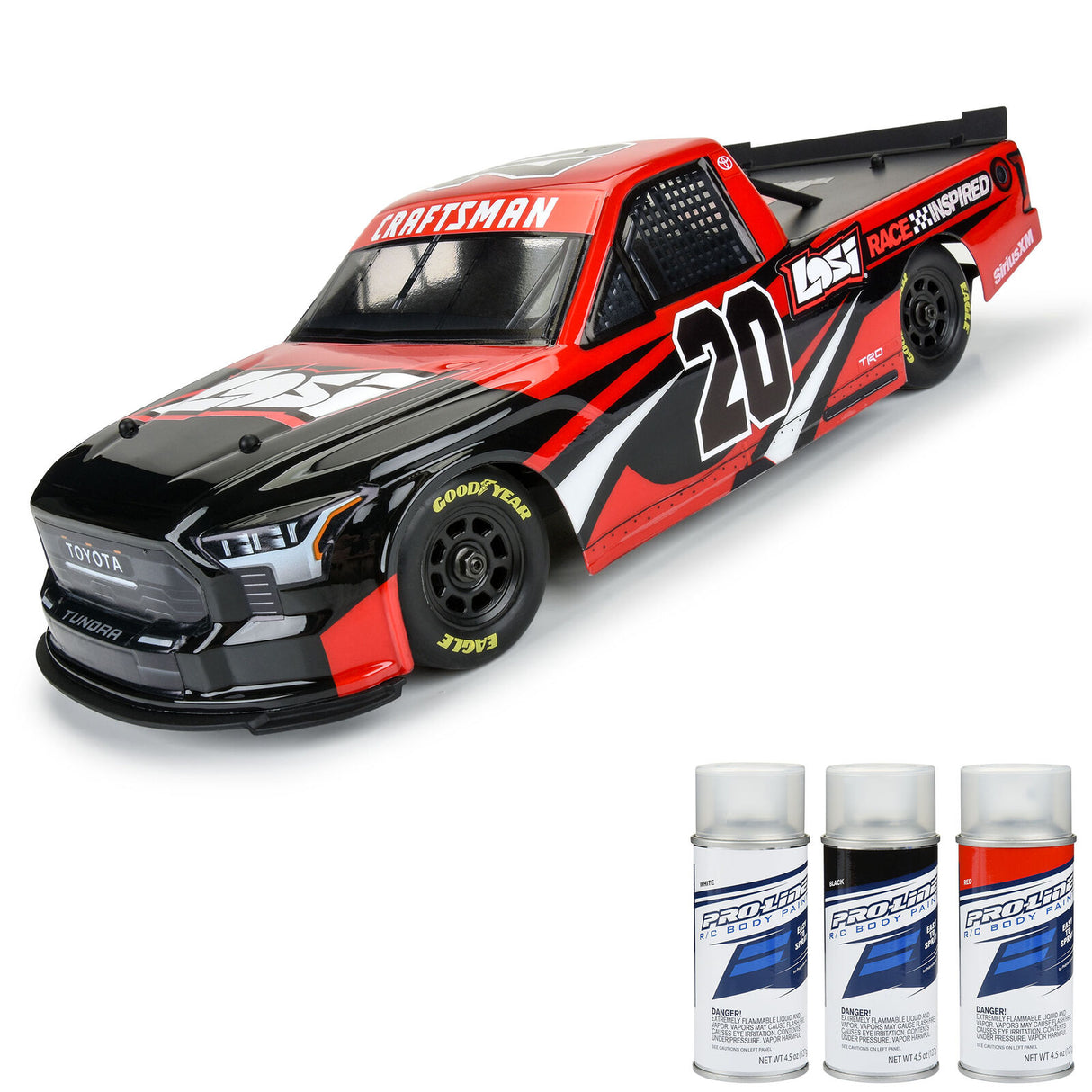 Proline PRO365500 1/12 Pre-Cut 2024 Toyota Tundra Truck Clear Body: Losi NASCAR