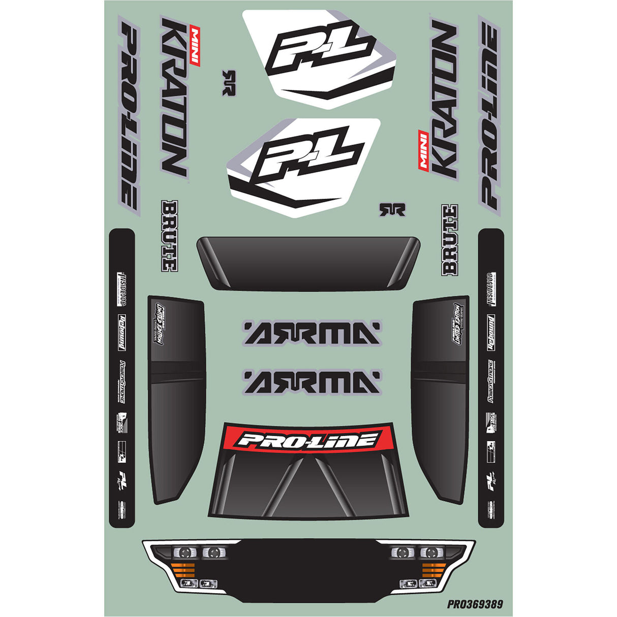 Proline PRO369322 1/16 Limited Edition Pre-Cut/Pre-Painted Brute Body Checkmate with Clipless System: ARRMA MINI KRATON