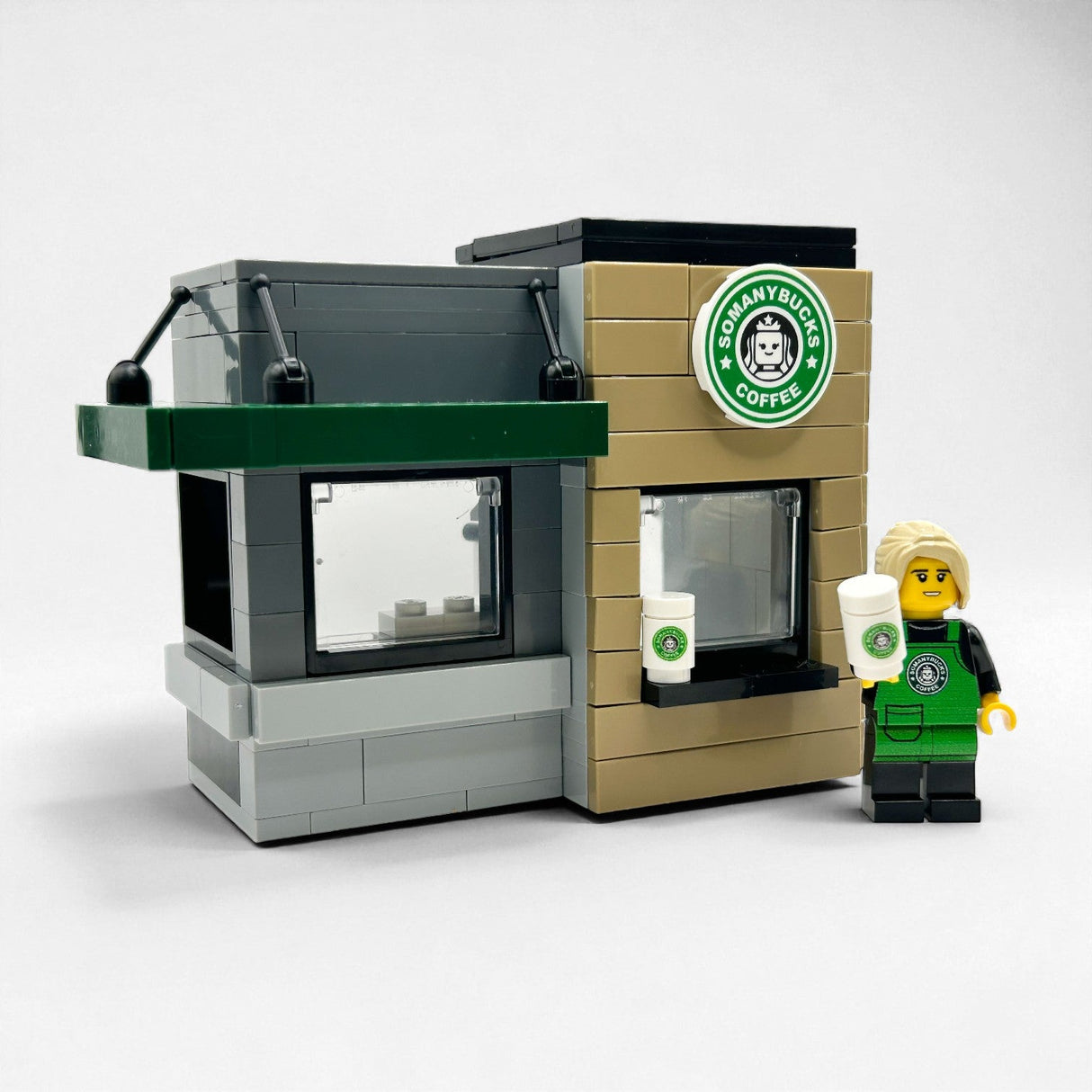 SomanyBucks Coffee Stand with Barista Minifig