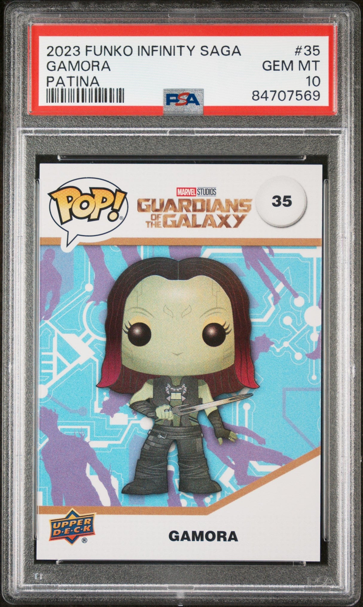 2023 UPPER DECK FUNKO POP MARVEL GAMORA PATINA #35 PSA 10