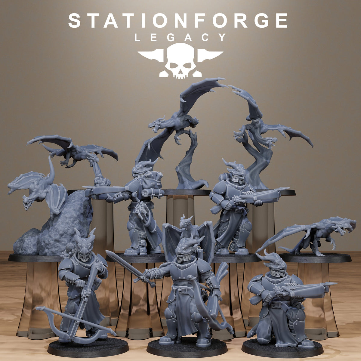3D Printed Solaris Dragon Squad by StationForge Miniatures