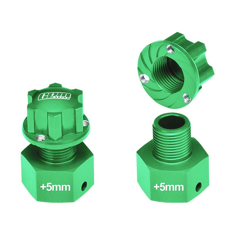 GPM RACING,TEAM LOSI SUPER BAJA REY 4X4 ALUMINUM HEX ADAPTER (+5MM) -6PC SET SB010/+5MM