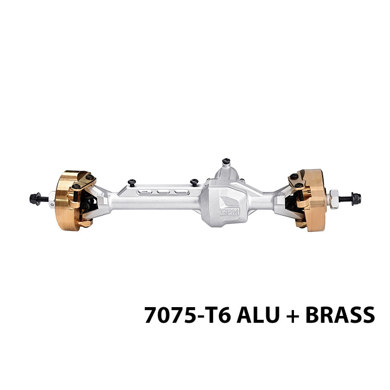 GPM RACING,AXIAL-SCX10 PRO 4X4 KIT ALUMINUM 7075 BRASS FRONT STRAIGHT AXLE HOUSING SCXP012