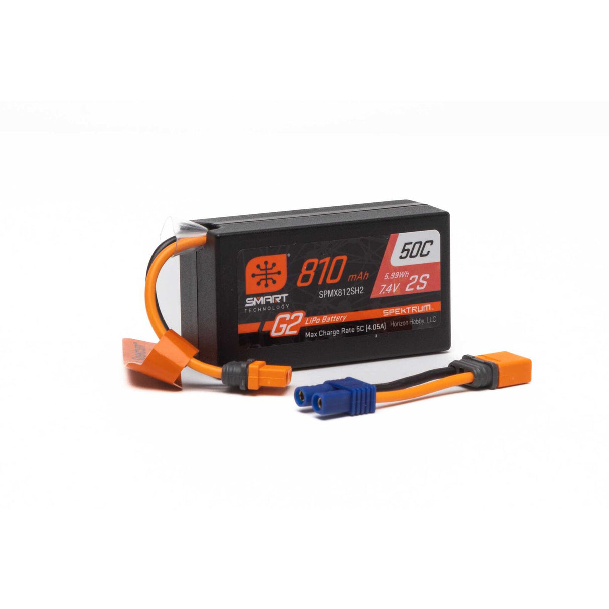 Spektrum SPMX812SH2 7.4V 810mAh 2S Smart G2 50C LiPo: IC2