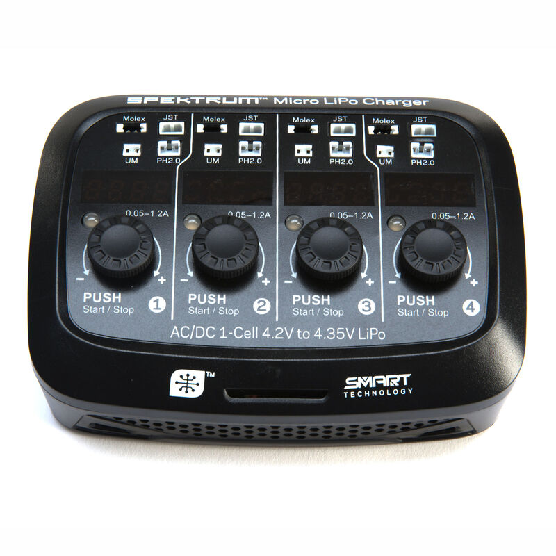 SPEKTRUM S44 Micro 4-port AC/DC 1S LiPo Smart Charger