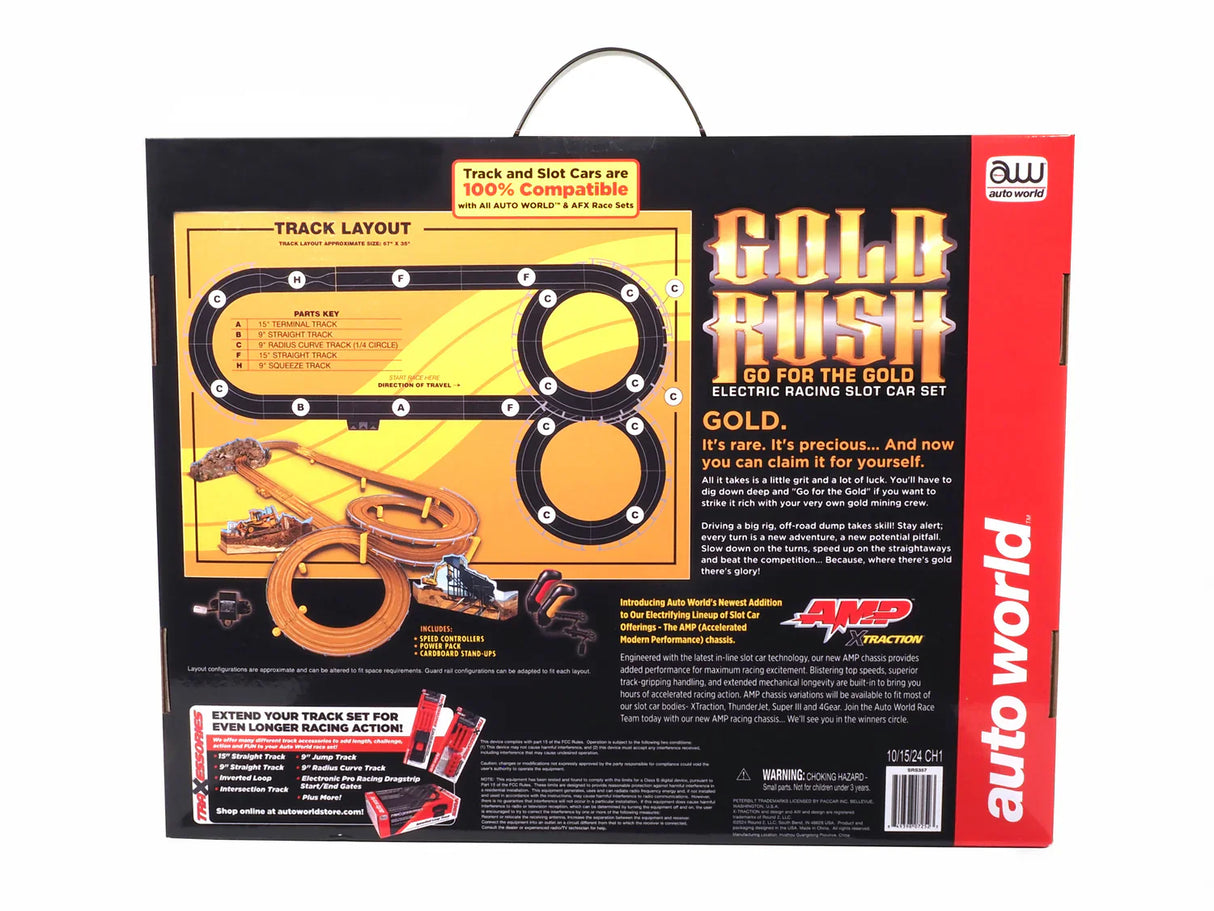 Auto World Gold Rush Peterbilt Dump Trucks for AFX HO Slot Car Set SRS357