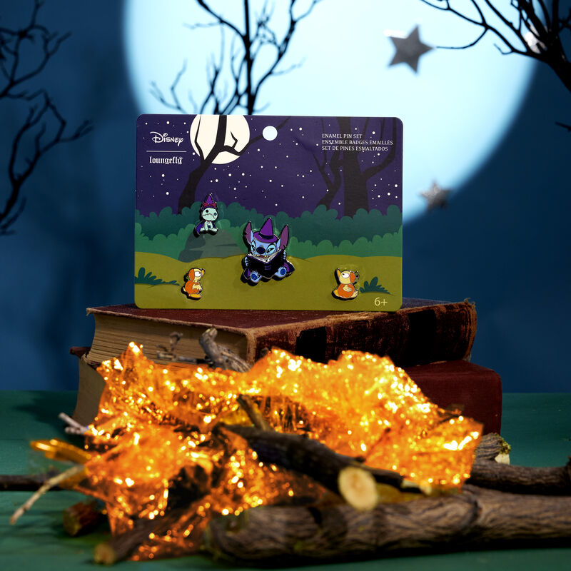 Stitch Spooky Stories Halloween 4pc Pin Set