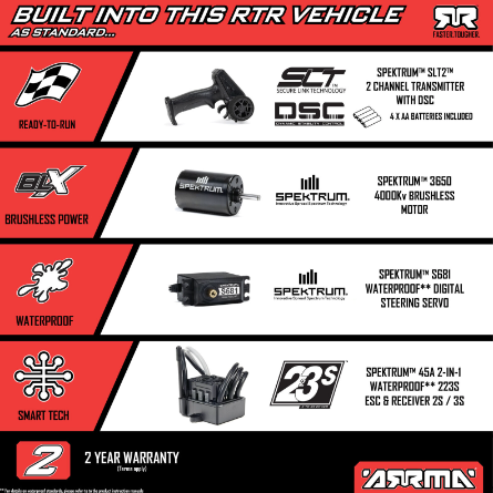 ARRMA 1/10 FURY 223S DSC 2WD RTR Brushless Short Course Truck