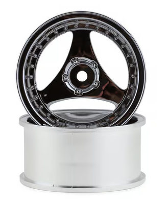 Mikuni Yokohama DW-927CS Advan Oni Kai Drift Wheels (Chrome Silver) (2) (7mm Offset) w/12mm Hex