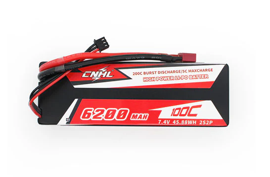 CNHL Racing Series 6200mAh 7.4V 2S 100C Lipo Hard Case Battery with T/Dean Plug