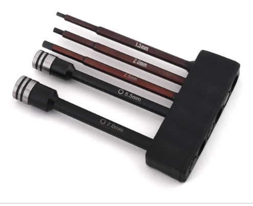 ProTek RC "TruTorque" 5-Piece 1/4" Drive Hex & Nut Driver Set (1.5, 2.0, 2.5mm Hex & 5.5, 7mm Nut Driver)