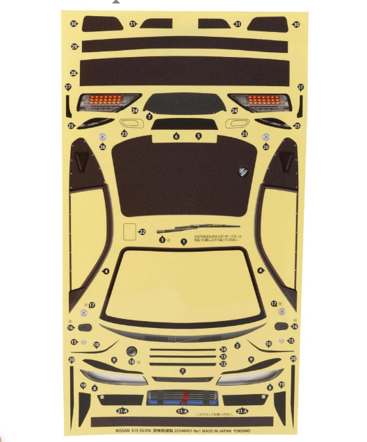 Yokomo MERCURY SAYAKA Special S15 Drift Body Set (Clear)