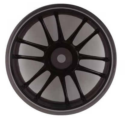 Mikuni Ultimate GL 6-Split Spoke Drift Wheels (Crystal Black) (2) (7mm Offset) w/12mm Hex