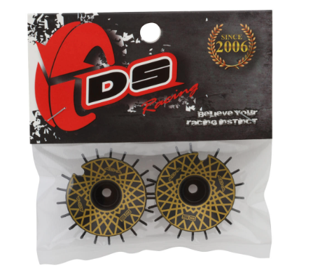 DS Racing Sloped Aero Drift Wheel Covers (White/Black Mesh) (2) (Drift Element Wheels)