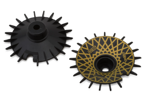 DS Racing Sloped Aero Drift Wheel Covers (White/Black Mesh) (2) (Drift Element Wheels)