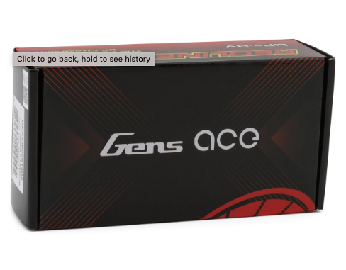 Gens Ace Redline 2.0 2S Shorty LiHV Battery 140C (7.6V/5300mAh) w/5mm Bullets