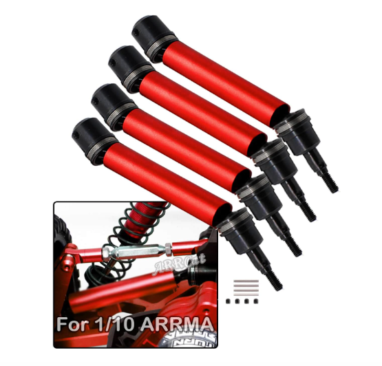 IRonManRC ARRMA 1/10 4X4 3S FRONT & REAR DRIVE SHAFTS ( 4 PACK )