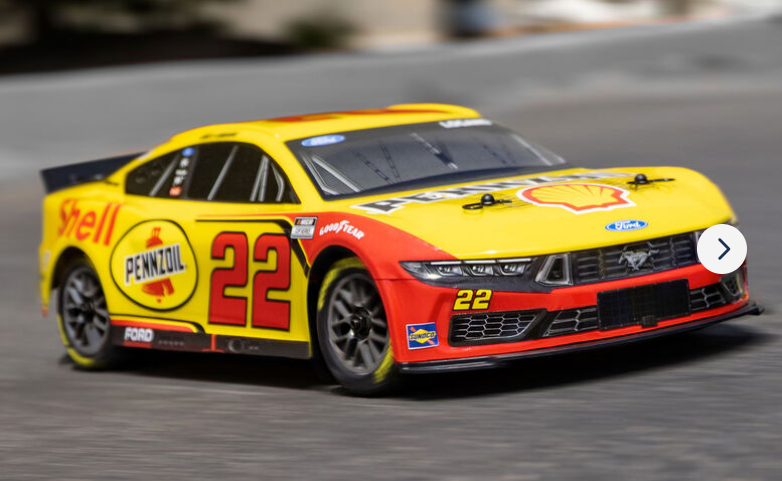 LOSI1/12 NASCAR RC Racecar Joey Logano No. 22 Shell 2025 Ford Mustang 2S AWD RTR Brushed On-Road (Battery & Charger Included)