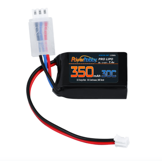 Powerhobby 7.4V 350mAh 2S 50C LiPo Battery w PH2.0 Plug Fits Losi Mico-B