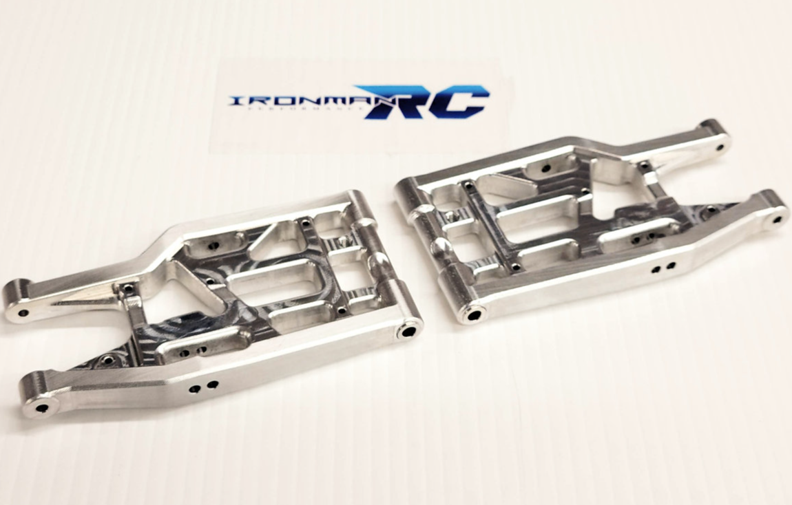 IRonManRc Hobao Vte2 Bras triangulaires inférieurs arrière en aluminium * BILLET CHROME *