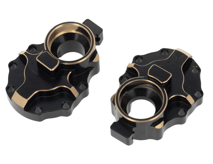 CUBIERTAS INTERIORES DEL ENGRANAJE DEL EJE TRASERO DE LATÓN IRONManRc TRX-4 NEGRO