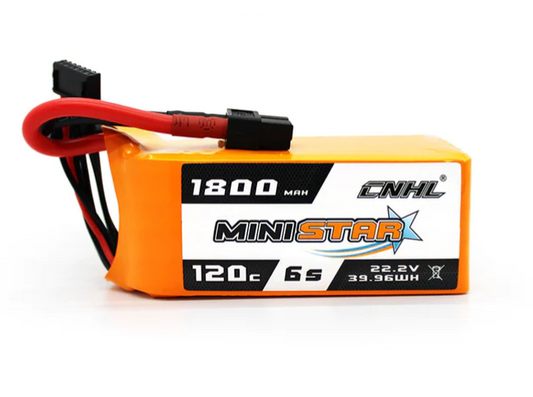 CNHL MiniStar 1800mAh 22.2V 6S 120C(max 200C) Lipo Battery with XT60 Plug