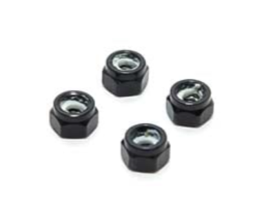 PN Racing 200408 Alm. 2mm Wheel Lock Nut - Black / RED / BLUE