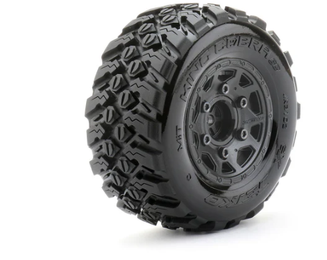 JETKO 1603CBMSGBB3 1/8 SGT 3.8 EX-ROCKFORM TYRES (CLAW RIM/BLACK/MEDIUM SOFT/BELTED/12MM) (2PCS)