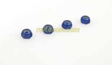 PN Racing 200408 Alm. 2mm Wheel Lock Nut - Black / RED / BLUE