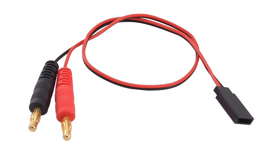 Futaba Style Receiver Plug to 4mm Banana Connector Battery Charge Lead Adapter