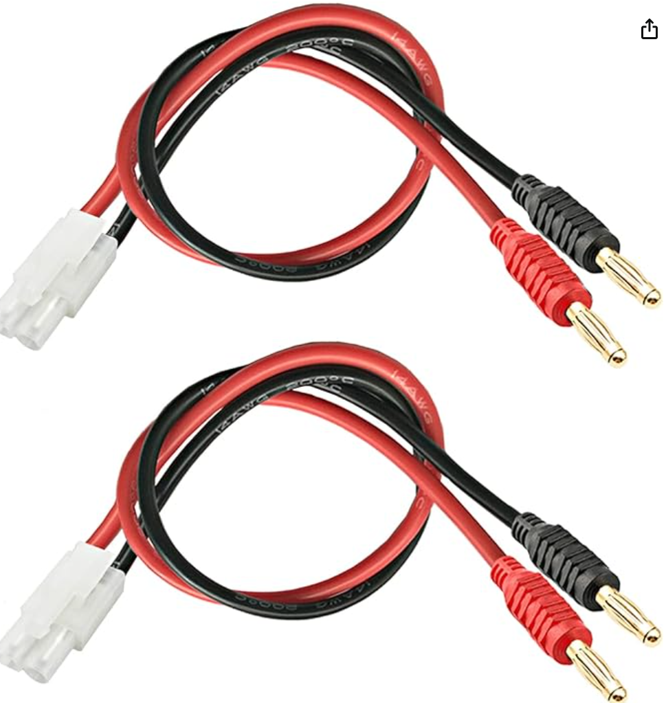 MT Racing MTR1010 Tamiya a conector banana Cable de carga de 12"