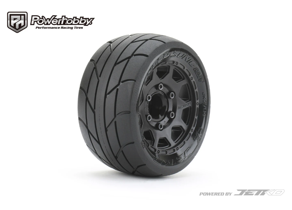 Powerhobby 1/10 2.8 ST Super Sonic Belted Tires (2) with Removable Hex Wheels