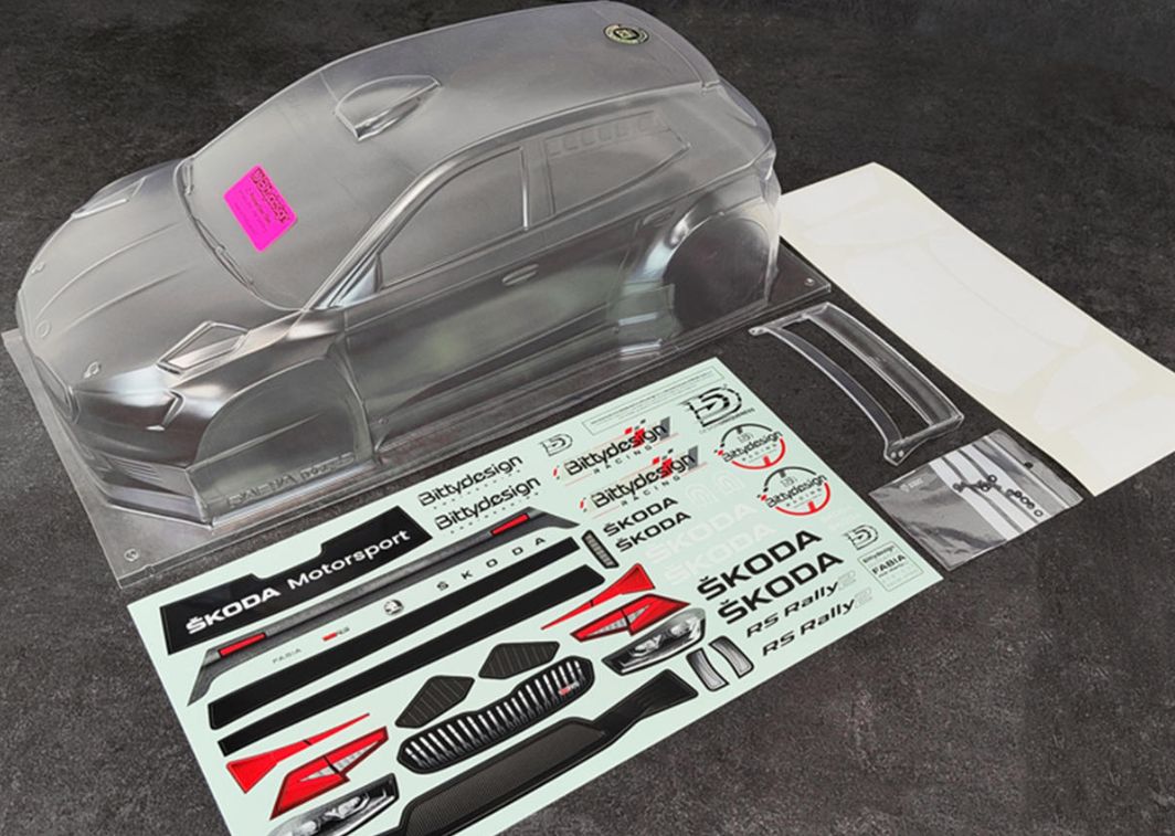 Bittydesign SKODA Fabia RS Rally2 1/10 Rally Body (Clear) (190mm) (Hard/1.2mm)